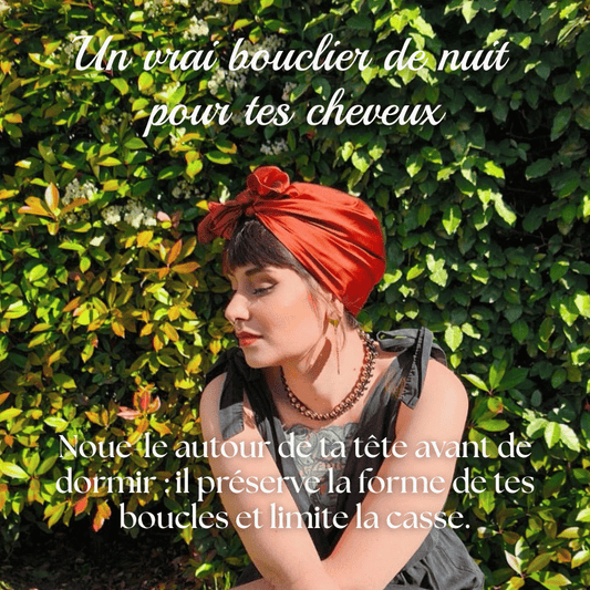 foulard en soie protecteur pour cheveux texturés