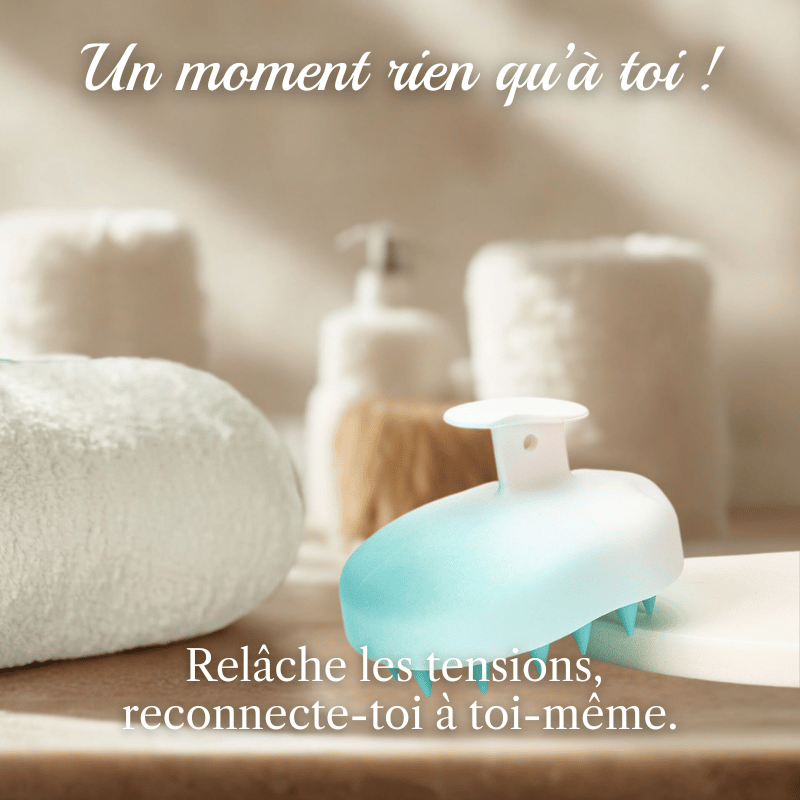 Brosse massante cuir chevelu anti-chute et détente