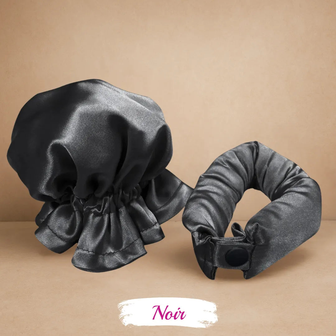 Bigoudis sans chaleur noir – kit boucle sans chaleur Wild Hair Therapy pour brushing pro à la maison.