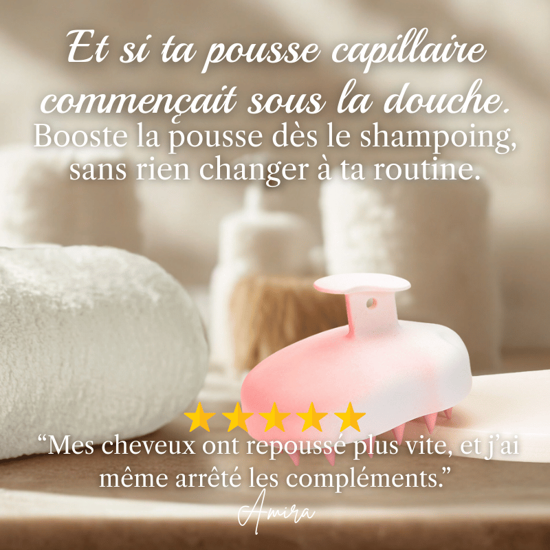 Brosse de massage cuir chevelu pour stimuler la pousse des cheveux