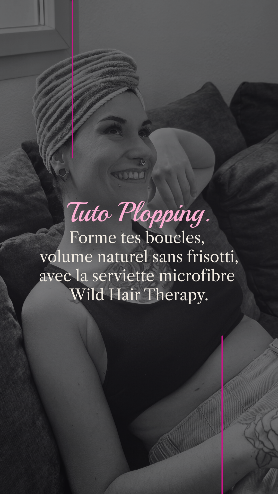 Tuto plopping avec la serviette en microfibre Wild Hair Therapy FRANCE - former ses boucles avec un volume naturel sans frisottis