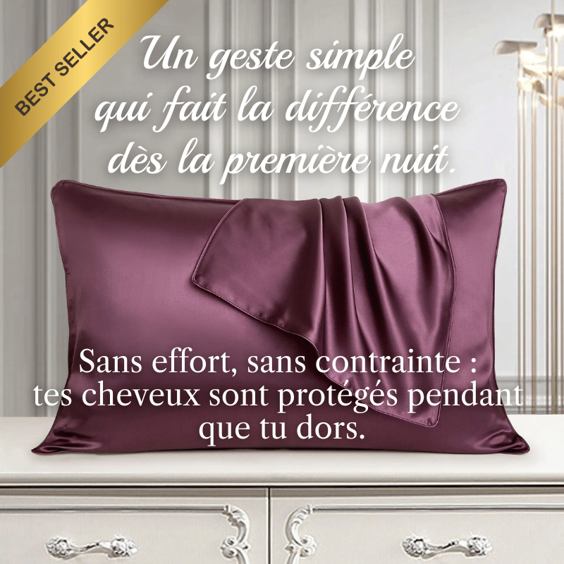 Routine capillaire avec taie d’oreiller en soie pour cheveux disciplinés