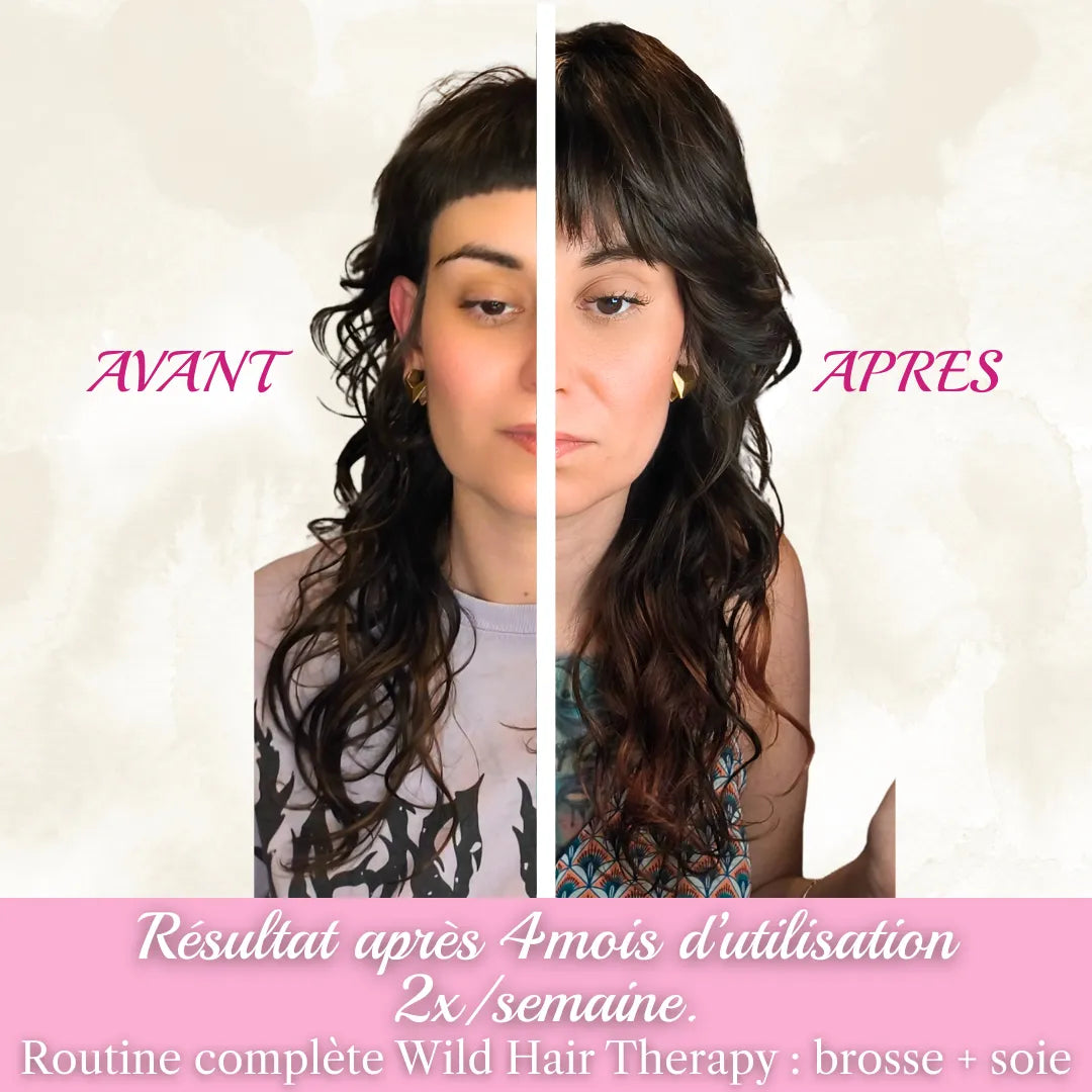 Avant-après brosse massage cuir chevelu - résultats visibles sur la pousse et la densité après 4 mois d’utilisation