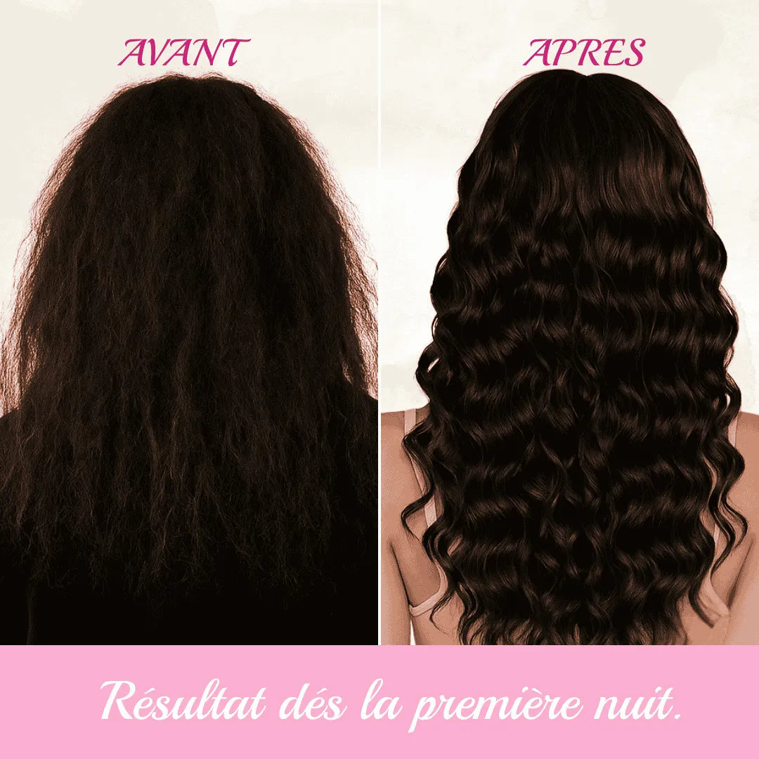 Bonnet en soie bleu nuit dans packaging personnalisé, accessoire capillaire protecteur pour cheveux texturés