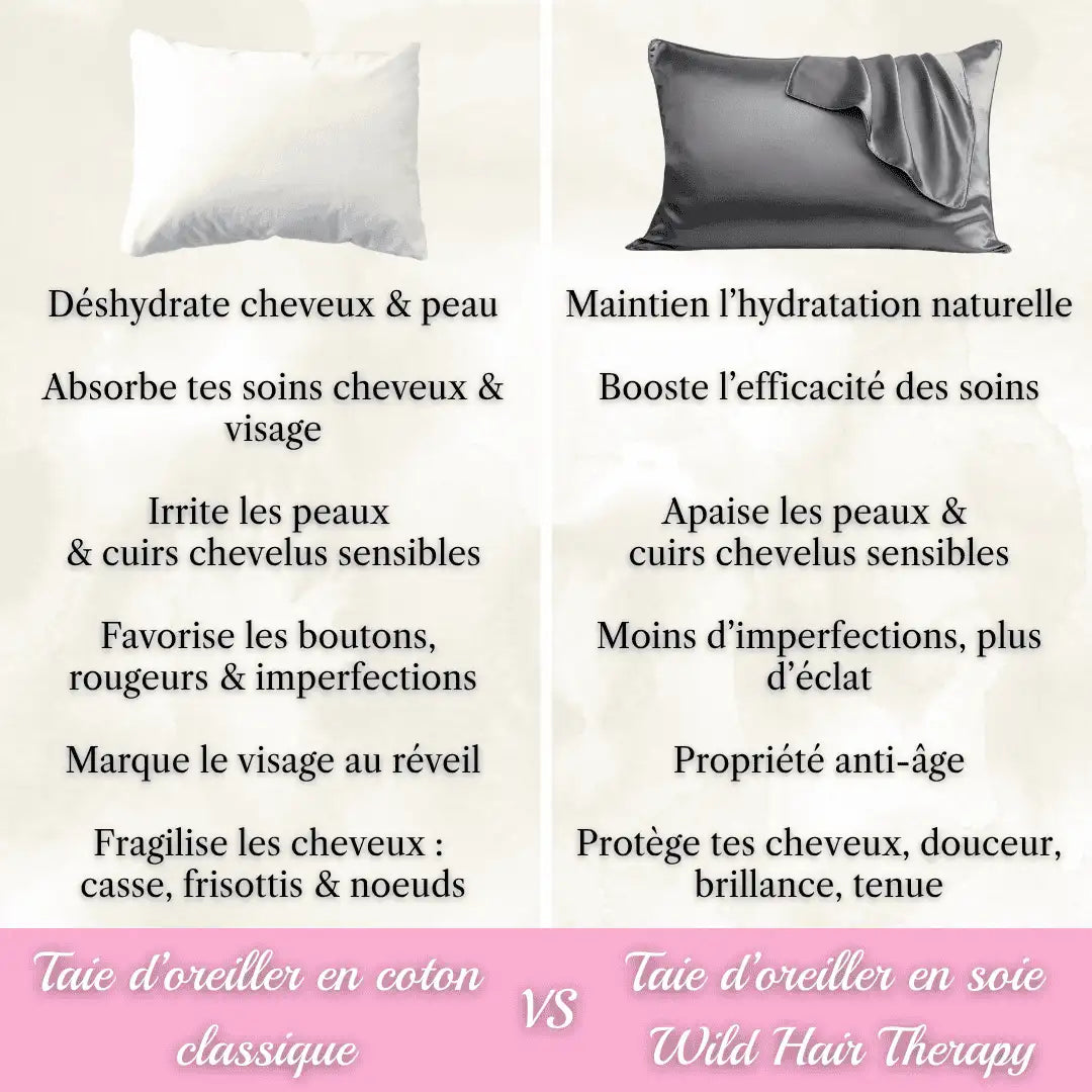 Comparaison taie d’oreiller coton et taie en soie – bénéfices peau et cheveux plus nette et hydratée