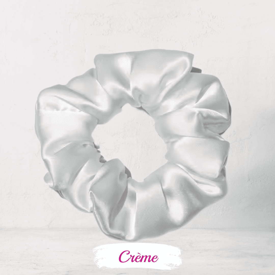 Chouchou soie blanc crème – accessoire beauté premium pour cheveux