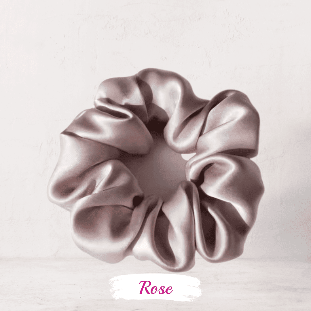 chouchou soie rose – élastique en soie naturelle anti-casse