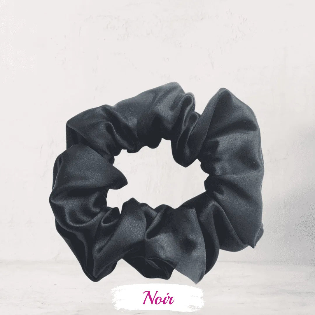 Chouchou soie noir – chouchou luxe cheveux naturels