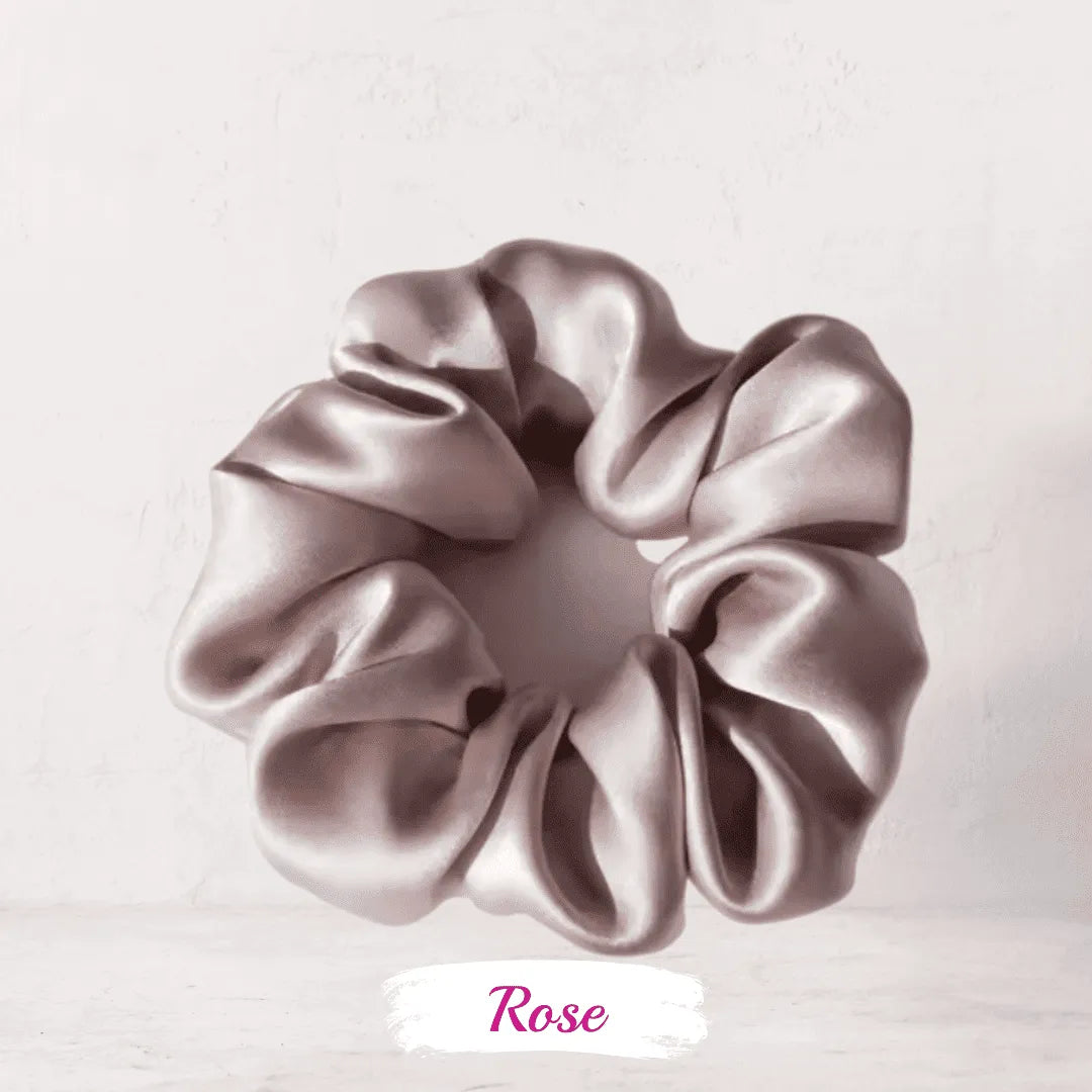chouchou soie rose – élastique en soie naturelle anti-casse
