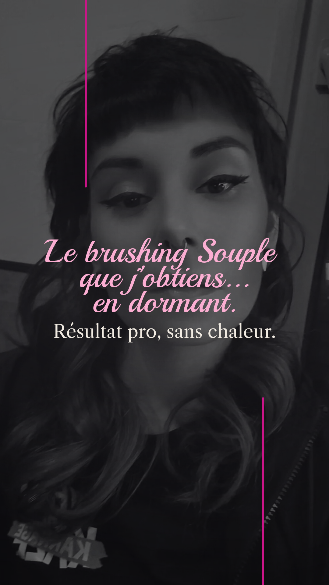 Résultat brushing souple sans chaleur avec bigoudis et bonnet en soie Wild Hair Therapy FRANCE - routine coiffure cheveux bouclés.