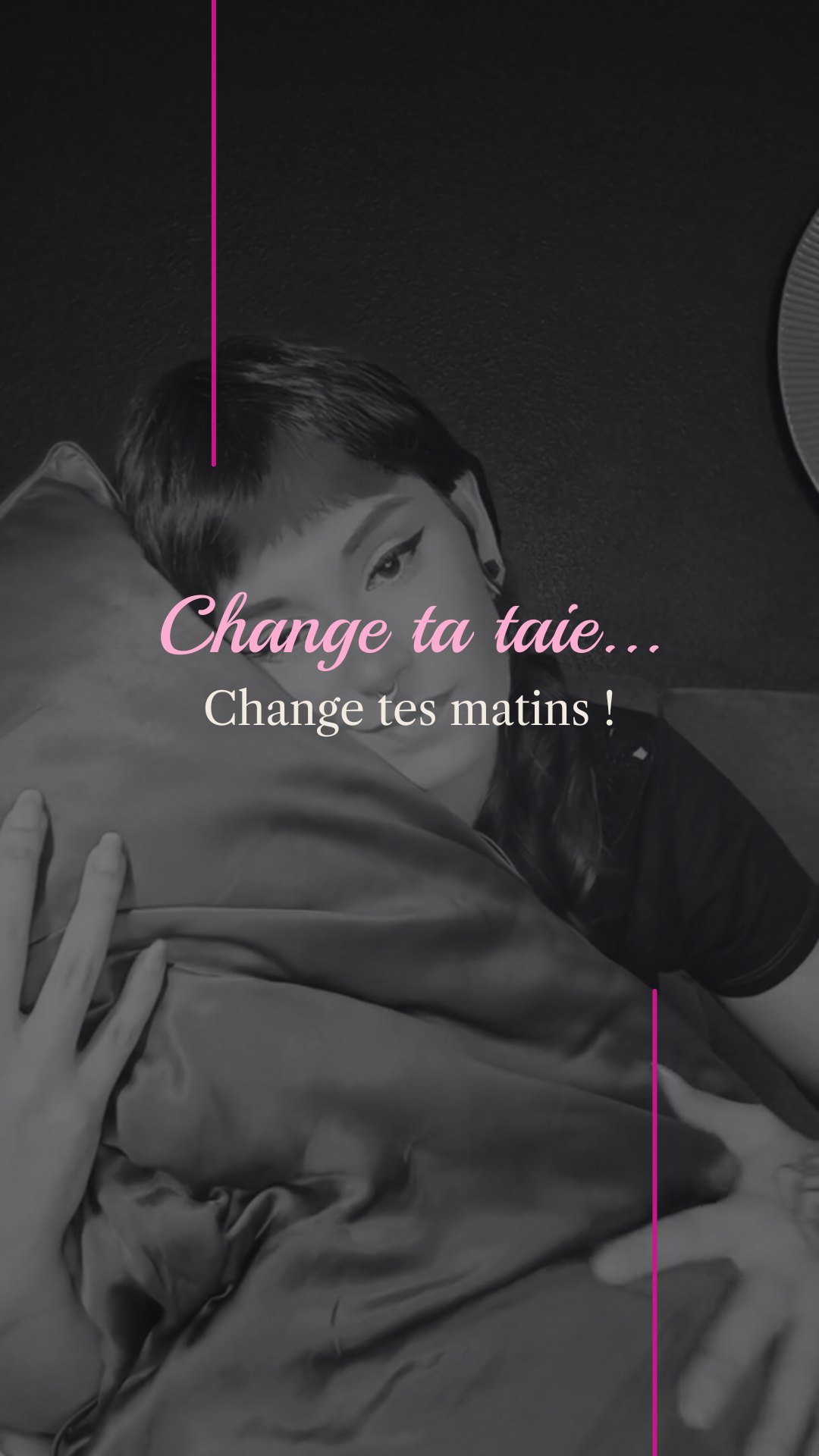 Cheveux abîmés avant, cheveux doux et brillants après une nuit sur la taie d’oreiller en soie – coffret découverte soie.