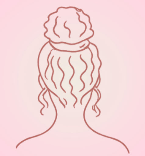 Illustration coiffure protectrice avec chouchou en soie pour limiter la casse et favoriser la repousse cheveux