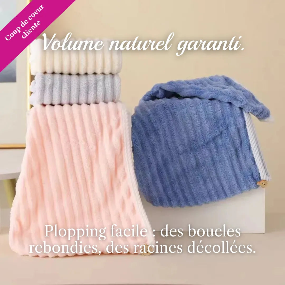 Serviettes microfibres cheveux bouclés - accessoires capillaires doux et durables pour routine anti frisottis et séchage express.
