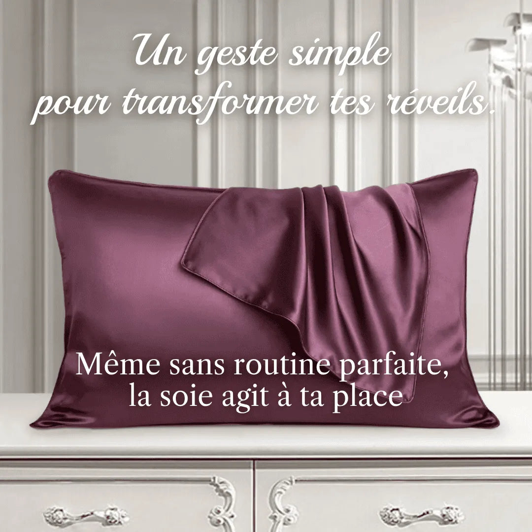 Taie d’oreiller en soie pourpre 25 mommes, accessoire protecteur cheveux texturés