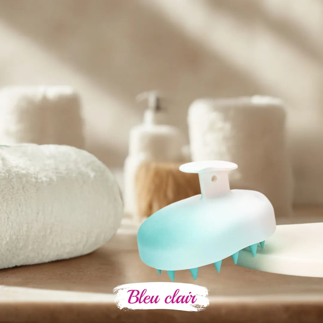 La brosse de massage cuir chevelu bleu clair Wild Hair Therapy - cheveux plus forts et chute réduite