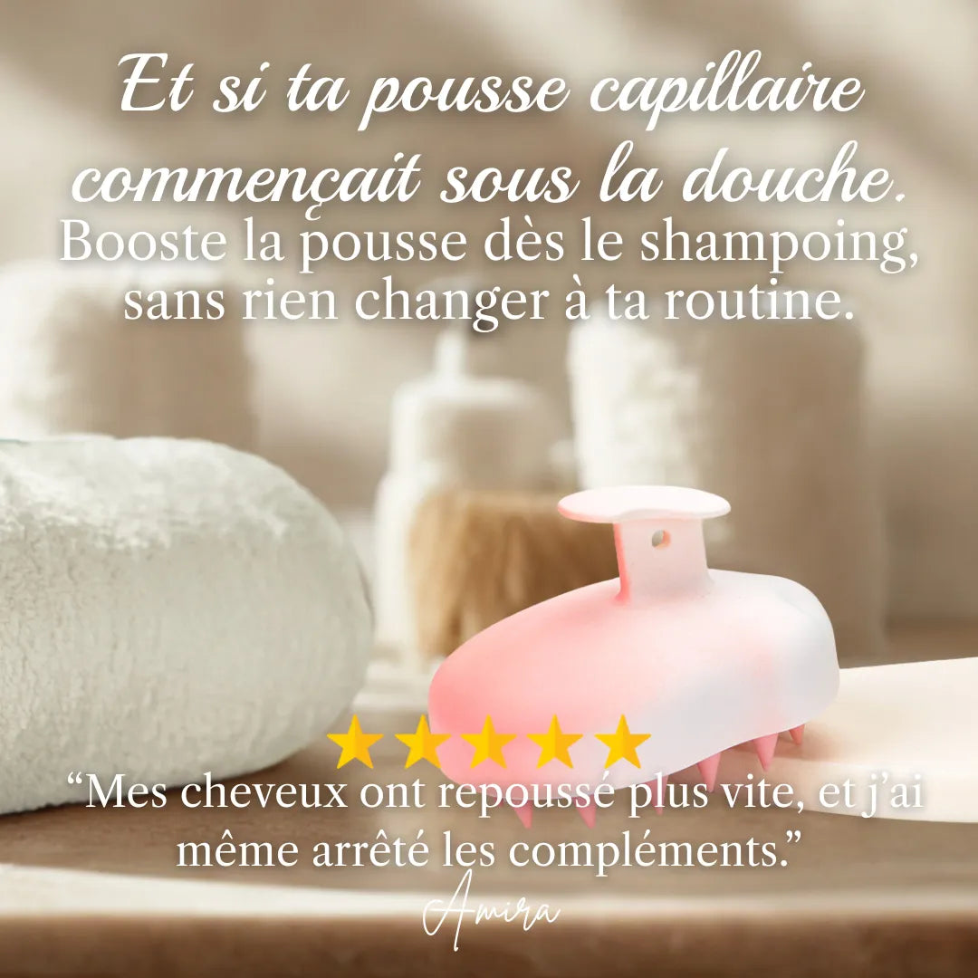 Brosse massage cuir chevelu Wild Hair Therapy - stimule la pousse dès le shampoing et favorise un cuir chevelu sain