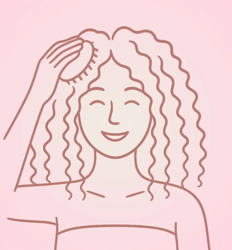 Illustration massage cuir chevelu pour stimuler la pousse des cheveux naturellement